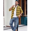 image:imageCOOFANDY Mens Flannel Shirts Long Sleeve Plaid Casual Button Down ShirtBuffalo Black Yellow