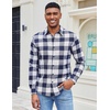 image:imageCOOFANDY Mens Flannel Shirts Long Sleeve Plaid Casual Button Down ShirtBuffalo Blue White