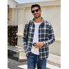 image:imageCOOFANDY Mens Flannel Shirts Long Sleeve Plaid Casual Button Down ShirtPlaid  Blue White
