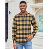 image:imageCOOFANDY Mens Flannel Shirts Long Sleeve Plaid Casual Button Down ShirtPlaid  Navy Yellow