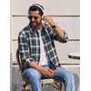 image:imageCOOFANDY Mens Flannel Shirts Long Sleeve Plaid Casual Button Down ShirtPlaid  White Green