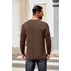 image:imageCOOFANDY Mens Henley Shirts Long Sleeve Casual TShirt Button Basic TeesBrown