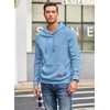 image:imageCOOFANDY Mens Hoodies Pullover Casaul Long Sleeve Drawstring Waffle Knit Hooded Sweatshirt with Kanga PocketLight Blue