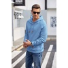 image:imageCOOFANDY Mens Hoodies Pullover Casaul Long Sleeve Drawstring Waffle Knit Hooded Sweatshirt with Kanga PocketLight Blue