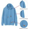 image:imageCOOFANDY Mens Hoodies Pullover Casaul Long Sleeve Drawstring Waffle Knit Hooded Sweatshirt with Kanga PocketLight Blue