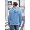 image:imageCOOFANDY Mens Hoodies Pullover Casaul Long Sleeve Drawstring Waffle Knit Hooded Sweatshirt with Kanga PocketLight Blue