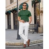 image:imageCOOFANDY Mens Short Sleeve Mock Neck Sweater Casual Slim Fit Basic TopsGreen