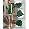 image:imageCOOFANDY Mens Short Sleeve Mock Neck Sweater Casual Slim Fit Basic TopsGreen