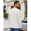 image:imageCOOFANDY Mens Waffle Long Sleeve Shirt Crew Neck TShirts Cotton Tee Shirts01white