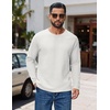 image:imageCOOFANDY Mens Waffle Long Sleeve Shirt Crew Neck TShirts Cotton Tee Shirts01white