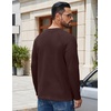 image:imageCOOFANDY Mens Waffle Long Sleeve Shirt Crew Neck TShirts Cotton Tee ShirtsCoffee