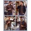 image:imageCOOFANDY Mens Waffle Long Sleeve Shirt Crew Neck TShirts Cotton Tee ShirtsCoffee