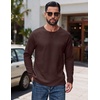 image:imageCOOFANDY Mens Waffle Long Sleeve Shirt Crew Neck TShirts Cotton Tee ShirtsCoffee