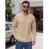 image:imageCOOFANDY Mens Waffle Long Sleeve Shirt Crew Neck TShirts Cotton Tee ShirtsKhaki