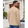 image:imageCOOFANDY Mens Waffle Long Sleeve Shirt Crew Neck TShirts Cotton Tee ShirtsKhaki