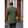 image:imageCOOFANDY Mens Wool Blend Coat with Detachable Plaid Scarfs Notched Collar Single Breasted Pea Coat Trench Overcoat2army Green