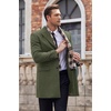 image:imageCOOFANDY Mens Wool Blend Coat with Detachable Plaid Scarfs Notched Collar Single Breasted Pea Coat Trench Overcoat2army Green
