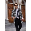 image:imageCOOFANDY Mens Wool Blend Coat with Detachable Plaid Scarfs Notched Collar Single Breasted Pea Coat Trench Overcoat2black Plaid