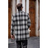 image:imageCOOFANDY Mens Wool Blend Coat with Detachable Plaid Scarfs Notched Collar Single Breasted Pea Coat Trench Overcoat2black Plaid