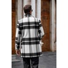 image:imageCOOFANDY Mens Wool Blend Coat with Detachable Plaid Scarfs Notched Collar Single Breasted Pea Coat Trench Overcoat3black White Plaid