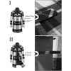 image:imageCOOFANDY Mens Wool Blend Coat with Detachable Plaid Scarfs Notched Collar Single Breasted Pea Coat Trench Overcoat3black White Plaid