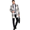 image:imageCOOFANDY Mens Wool Blend Coat with Detachable Plaid Scarfs Notched Collar Single Breasted Pea Coat Trench OvercoatBbrown Plaid