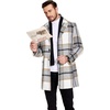 image:imageCOOFANDY Mens Wool Blend Coat with Detachable Plaid Scarfs Notched Collar Single Breasted Pea Coat Trench OvercoatBbrown Plaid