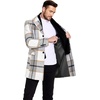 image:imageCOOFANDY Mens Wool Blend Coat with Detachable Plaid Scarfs Notched Collar Single Breasted Pea Coat Trench OvercoatBbrown Plaid