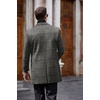 image:imageCOOFANDY Mens Wool Blend Coat with Detachable Plaid Scarfs Notched Collar Single Breasted Pea Coat Trench OvercoatBlack Plaid
