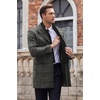 image:imageCOOFANDY Mens Wool Blend Coat with Detachable Plaid Scarfs Notched Collar Single Breasted Pea Coat Trench OvercoatBlack Plaid