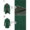 image:imageCOOFANDY Mens Wool Blend Coat with Detachable Plaid Scarfs Notched Collar Single Breasted Pea Coat Trench OvercoatGreen