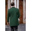 image:imageCOOFANDY Mens Wool Blend Coat with Detachable Plaid Scarfs Notched Collar Single Breasted Pea Coat Trench OvercoatGreen