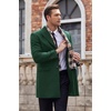 image:imageCOOFANDY Mens Wool Blend Coat with Detachable Plaid Scarfs Notched Collar Single Breasted Pea Coat Trench OvercoatGreen