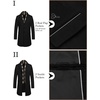 image:imageCOOFANDY Mens Wool Blend Coat with Detachable Plaid Scarfs Notched Collar Single Breasted Pea Coat Trench OvercoatGrey