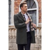 image:imageCOOFANDY Mens Wool Blend Coat with Detachable Plaid Scarfs Notched Collar Single Breasted Pea Coat Trench OvercoatGrey