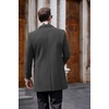image:imageCOOFANDY Mens Wool Blend Coat with Detachable Plaid Scarfs Notched Collar Single Breasted Pea Coat Trench OvercoatGrey