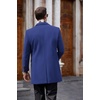 image:imageCOOFANDY Mens Wool Blend Coat with Detachable Plaid Scarfs Notched Collar Single Breasted Pea Coat Trench OvercoatNavy