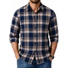 image:imageCOOFANDY Mens Flannel Shirts Long Sleeve Plaid Casual Button Down ShirtPlaid Navy Khaki