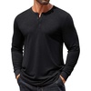 image:imageCOOFANDY Mens Henley Shirts Long Sleeve Casual TShirt Button Basic TeesBlack