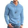 image:imageCOOFANDY Mens Hoodies Pullover Casaul Long Sleeve Drawstring Waffle Knit Hooded Sweatshirt with Kanga PocketLight Blue