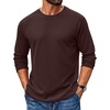 image:imageCOOFANDY Mens Waffle Long Sleeve Shirt Crew Neck TShirts Cotton Tee ShirtsCoffee
