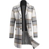 image:imageCOOFANDY Mens Wool Blend Coat with Detachable Plaid Scarfs Notched Collar Single Breasted Pea Coat Trench OvercoatBbrown Plaid