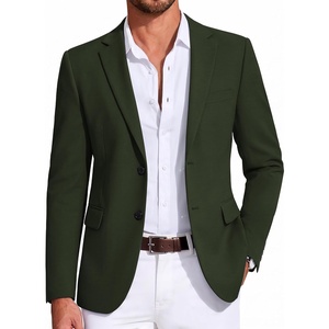 image:imageCOOFANDY Mens Casual Blazer Knit Sport Coat Lightweight Two Button Suit JacketForest Green