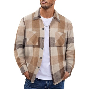 image:imageCOOFANDY Mens Flannel Shirts Casual Button Down Plaid Shirt Jacket Long Sleeve Fleece Shacket with PocketsBuffalo Khaki