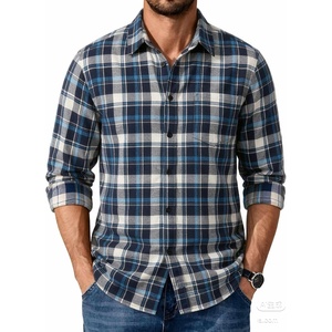 image:imageCOOFANDY Mens Flannel Shirts Long Sleeve Plaid Casual Button Down ShirtPlaid  Blue White