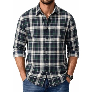 image:imageCOOFANDY Mens Flannel Shirts Long Sleeve Plaid Casual Button Down ShirtPlaid  White Green