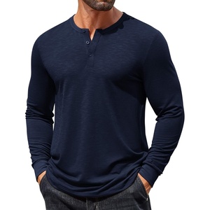 image:imageCOOFANDY Mens Henley Shirts Long Sleeve Casual TShirt Button Basic TeesNavy Blue