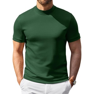 image:imageCOOFANDY Mens Short Sleeve Mock Neck Sweater Casual Slim Fit Basic TopsGreen