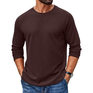 image:imageCOOFANDY Mens Waffle Long Sleeve Shirt Crew Neck TShirts Cotton Tee ShirtsCoffee