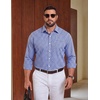 image:imageCOOFANDY Big and Tall Mens Dress Shirts Long Sleeve Plaid Button Down Shirt Bussiness Casual ShirtsBlue White Black Plaid